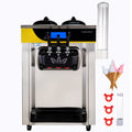 SucceBuy 22-30 L/H Soft Ice Cream Machines Commercial Tricolor Desktop Sweet Cone Freezing Equipment Vending Machine