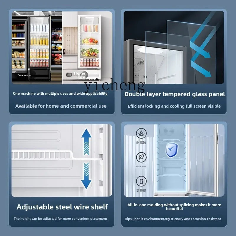 ZZ display cabinet refrigerated freezer fresh-keeping cabinet commercial vertical air-cooled supermarket small refrigerator